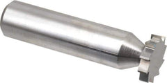 Made in USA - 5/8" Diam x 1/8" Face Width, Solid Carbide, 10 Teeth, Shank Connection Woodruff Keyseat Cutter - Uncoated, 2-1/8" OAL x 1/2" Shank, Straight Teeth, ANSI 405, Old Standard 5 - Exact Industrial Supply