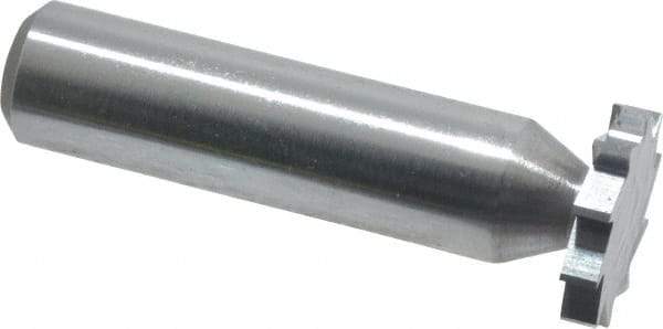 Made in USA - 3/4" Diam x 1/8" Face Width, Solid Carbide, 10 Teeth, Shank Connection Woodruff Keyseat Cutter - Uncoated, 2-1/8" OAL x 1/2" Shank, Straight Teeth, ANSI 406, Old Standard 7 - Exact Industrial Supply