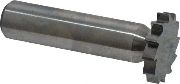 Made in USA - 7/8" Diam x 5/32" Face Width, Solid Carbide, 12 Teeth, Shank Connection Woodruff Keyseat Cutter - Uncoated, 2-5/32" OAL x 1/2" Shank, Straight Teeth, ANSI 507, Old Standard 10 - Exact Industrial Supply