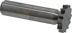Made in USA - 7/8" Diam x 5/32" Face Width, Solid Carbide, 12 Teeth, Shank Connection Woodruff Keyseat Cutter - Uncoated, 2-5/32" OAL x 1/2" Shank, Straight Teeth, ANSI 507, Old Standard 10 - Exact Industrial Supply