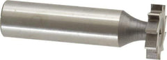 Made in USA - 3/4" Diam x 5/32" Face Width, High Speed Steel, 10 Teeth, Shank Connection Woodruff Keyseat Cutter - Uncoated, 2-5/32" OAL x 1/2" Shank, Straight Teeth, ANSI 506, Old Standard 8 - Exact Industrial Supply