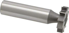 Made in USA - 7/8" Diam x 3/16" Face Width, High Speed Steel, 10 Teeth, Shank Connection Woodruff Keyseat Cutter - Uncoated, 2-3/16" OAL x 1/2" Shank, Straight Teeth, ANSI 607, Old Standard 11 - Exact Industrial Supply