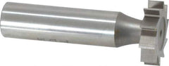 Made in USA - 7/8" Diam x 7/32" Face Width, High Speed Steel, 10 Teeth, Shank Connection Woodruff Keyseat Cutter - Uncoated, 2-7/32" OAL x 1/2" Shank, Straight Teeth, ANSI 707, Old Standard 12 - Exact Industrial Supply