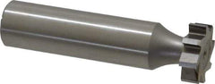Made in USA - 5/8" Diam x 3/16" Face Width, High Speed Steel, 8 Teeth, Shank Connection Woodruff Keyseat Cutter - Uncoated, 2-3/16" OAL x 1/2" Shank, Straight Teeth, ANSI 605, Old Standard 61 - Exact Industrial Supply