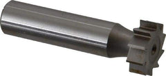 Made in USA - 3/4" Diam x 1/4" Face Width, High Speed Steel, 10 Teeth, Shank Connection Woodruff Keyseat Cutter - Uncoated, 2-1/4" OAL x 1/2" Shank, Straight Teeth, ANSI 806, Old Standard 91 - Exact Industrial Supply