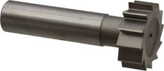 Made in USA - 1" Diam x 3/8" Face Width, High Speed Steel, 12 Teeth, Shank Connection Woodruff Keyseat Cutter - Uncoated, 2-3/8" OAL x 1/2" Shank, Straight Teeth, ANSI 1208, Old Standard 152 - Exact Industrial Supply