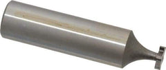 Made in USA - 5/16" Diam x 1/16" Face Width, High Speed Steel, 6 Teeth, Shank Connection Woodruff Keyseat Cutter - Uncoated, 2-1/16" OAL x 1/2" Shank, Straight Teeth, ANSI 202-1/2, Old Standard 206 - Exact Industrial Supply