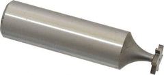 Made in USA - 3/8" Diam x 1/16" Face Width, High Speed Steel, 6 Teeth, Shank Connection Woodruff Keyseat Cutter - Uncoated, 2-1/16" OAL x 1/2" Shank, Straight Teeth, ANSI 203, Old Standard 211 - Exact Industrial Supply