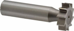 Made in USA - 7/8" Diam x 1/4" Face Width, High Speed Steel, 10 Teeth, Shank Connection Woodruff Keyseat Cutter - Uncoated, 2-1/4" OAL x 1/2" Shank, Straight Teeth, ANSI 807, Old Standard A - Exact Industrial Supply