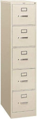 Hon - 15" Wide x 60" High x 26-1/2" Deep, 5 Drawer Vertical File - Steel, Light Gray - Exact Industrial Supply