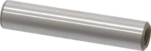 Jergens - 1/4" Diam x 1-1/4" Pin Length Alloy Steel Pull Out Dowel Pin - C 47-58 & C 60-64 (Surface) Hardness, 1 Beveled & 1 Threaded End - Exact Industrial Supply