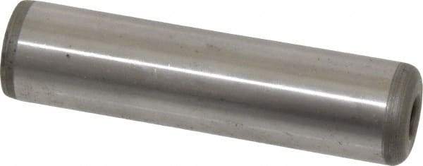 Jergens - 3/4" Diam x 2-1/2" Pin Length Alloy Steel Pull Out Dowel Pin - C 47-58 & C 60-64 (Surface) Hardness, 1 Beveled & 1 Threaded End - Exact Industrial Supply