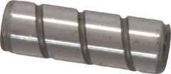 Jergens - 1/4" Diam x 3/4" Pin Length Alloy Steel Grooved Dowel Pin - C 47-58 & C 60-64 (Surface) Hardness, 1 Beveled & 1 Threaded End - Exact Industrial Supply