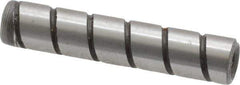 Jergens - 1/4" Diam x 1-1/4" Pin Length Alloy Steel Grooved Dowel Pin - C 47-58 & C 60-64 (Surface) Hardness, 1 Beveled & 1 Threaded End - Exact Industrial Supply