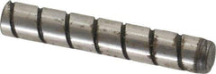 Jergens - 1/4" Diam x 1-1/2" Pin Length Alloy Steel Grooved Dowel Pin - C 47-58 & C 60-64 (Surface) Hardness, 1 Beveled & 1 Threaded End - Exact Industrial Supply