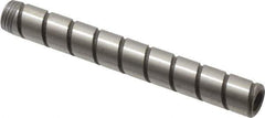 Jergens - 1/4" Diam x 2" Pin Length Alloy Steel Grooved Dowel Pin - C 47-58 & C 60-64 (Surface) Hardness, 1 Beveled & 1 Threaded End - Exact Industrial Supply