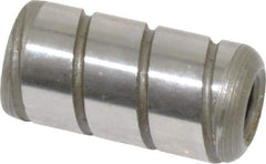 Jergens - 3/8" Diam x 3/4" Pin Length Alloy Steel Grooved Dowel Pin - C 47-58 & C 60-64 (Surface) Hardness, 1 Beveled & 1 Threaded End - Exact Industrial Supply