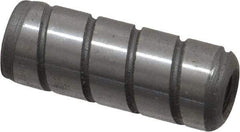 Jergens - 3/8" Diam x 1" Pin Length Alloy Steel Grooved Dowel Pin - C 47-58 & C 60-64 (Surface) Hardness, 1 Beveled & 1 Threaded End - Exact Industrial Supply