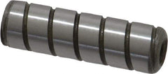 Jergens - 3/8" Diam x 1-1/4" Pin Length Alloy Steel Grooved Dowel Pin - C 47-58 & C 60-64 (Surface) Hardness, 1 Beveled & 1 Threaded End - Exact Industrial Supply