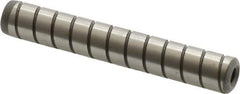 Jergens - 3/8" Diam x 2-1/2" Pin Length Alloy Steel Grooved Dowel Pin - C 47-58 & C 60-64 (Surface) Hardness, 1 Beveled & 1 Threaded End - Exact Industrial Supply