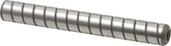 Jergens - 3/8" Diam x 3" Pin Length Alloy Steel Grooved Dowel Pin - C 47-58 & C 60-64 (Surface) Hardness, 1 Beveled & 1 Threaded End - Exact Industrial Supply