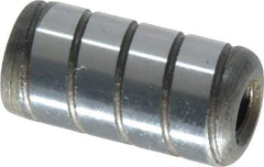 Jergens - 1/2" Diam x 1" Pin Length Alloy Steel Grooved Dowel Pin - C 47-58 & C 60-64 (Surface) Hardness, 1 Beveled & 1 Threaded End - Exact Industrial Supply