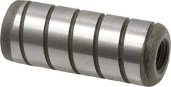 Jergens - 1/2" Diam x 1-1/4" Pin Length Alloy Steel Grooved Dowel Pin - C 47-58 & C 60-64 (Surface) Hardness, 1 Beveled & 1 Threaded End - Exact Industrial Supply
