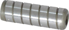 Jergens - 1/2" Diam x 1-1/2" Pin Length Alloy Steel Grooved Dowel Pin - C 47-58 & C 60-64 (Surface) Hardness, 1 Beveled & 1 Threaded End - Exact Industrial Supply