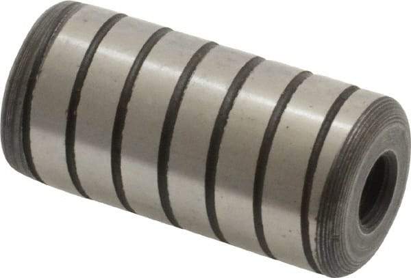 Jergens - 3/4" Diam x 1-1/2" Pin Length Alloy Steel Grooved Dowel Pin - C 47-58 & C 60-64 (Surface) Hardness, 1 Beveled & 1 Threaded End - Exact Industrial Supply