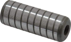 Jergens - 3/4" Diam x 2" Pin Length Alloy Steel Grooved Dowel Pin - C 47-58 & C 60-64 (Surface) Hardness, 1 Beveled & 1 Threaded End - Exact Industrial Supply
