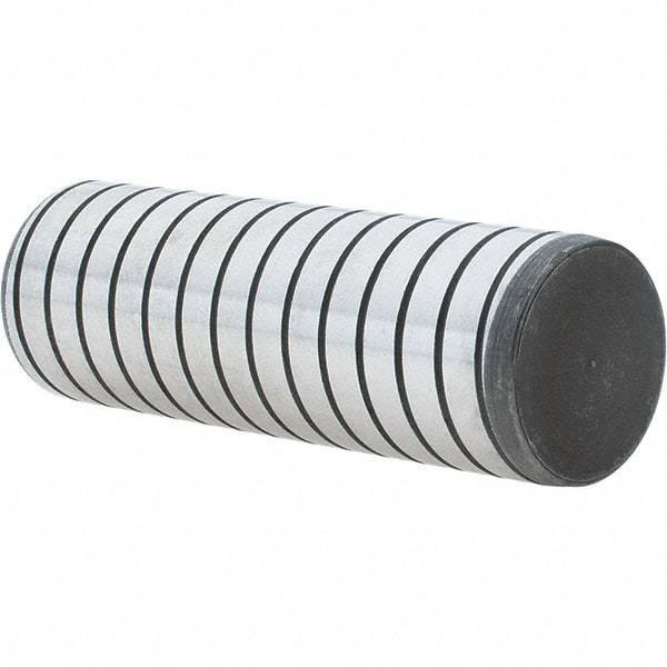 Jergens - 1" Diam x 3" Pin Length Alloy Steel Grooved Dowel Pin - C 47-58 & C 60-64 (Surface) Hardness, 1 Beveled & 1 Threaded End - Exact Industrial Supply