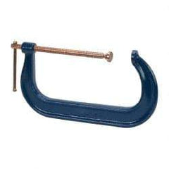 Gibraltar - Regular-Duty 12" Max Opening, 6-5/16" Throat Depth, Forged Steel Standard C-Clamp - 9,500 Lb Capacity, 3" Min Opening, Deep Throat, Copper Plated Screw - Exact Industrial Supply