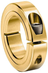 Climax Metal Products - 1-13/16" Bore, Steel, One Piece One Piece Split Shaft Collar - 2-7/8" Outside Diam, 11/16" Wide - Exact Industrial Supply