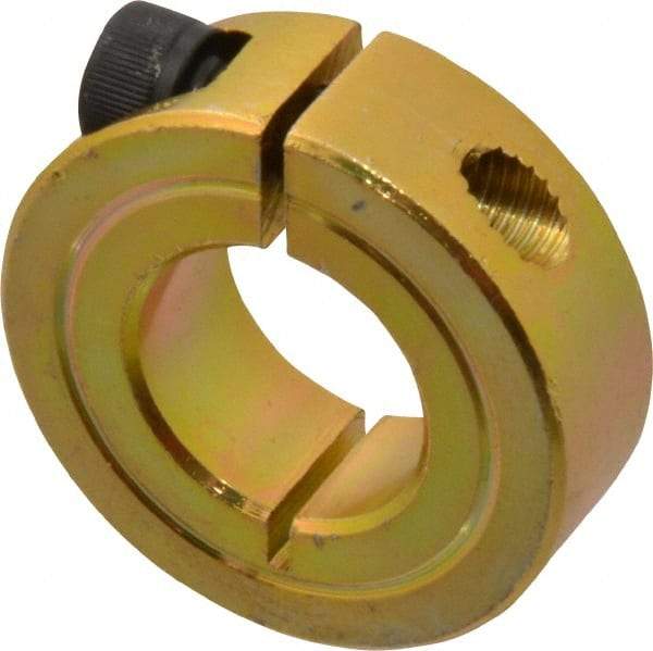 Climax Metal Products - 3/4" Bore, Steel, One Piece One Piece Split Shaft Collar - 1-1/2" Outside Diam, 1/2" Wide - Exact Industrial Supply