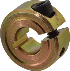 Climax Metal Products - 1/4" Bore, Steel, One Piece One Piece Split Shaft Collar - 5/8" Outside Diam, 9/32" Wide - Exact Industrial Supply