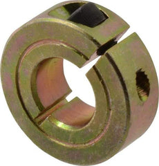 Climax Metal Products - 9/16" Bore, Steel, One Piece One Piece Split Shaft Collar - 1-1/4" Outside Diam, 7/16" Wide - Exact Industrial Supply