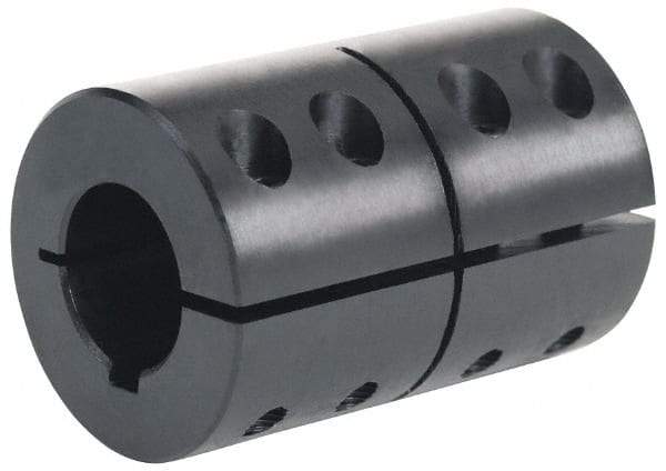 Climax Metal Products - 1/4" Bore, Steel, One Piece Clamping Shaft Collar - 13/16" Outside Diam, 1-1/4" Wide - Exact Industrial Supply