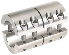 Climax Metal Products - 5/8 x 1/2" Bore, Stainless Steel, Two Piece Two Piece Split Shaft Collar - 1-5/16" Outside Diam, 2" Wide - Exact Industrial Supply