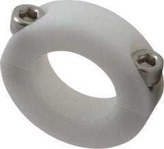 Climax Metal Products - 1" Bore, Plastic, Two Piece Clamping Shaft Collar - 1-3/4" Outside Diam, 1/2" Wide - Exact Industrial Supply