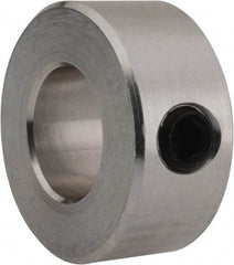 Climax Metal Products - 1/2" Bore, Aluminum, One Piece Solid Set Screw Collars - 1" Outside Diam, 7/16" Wide - Exact Industrial Supply