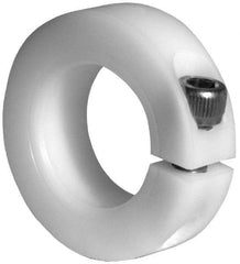 Climax Metal Products - 1-15/16" Bore, Plastic, One Piece One Piece Split Shaft Collar - 3" Outside Diam, 11/16" Wide - Exact Industrial Supply