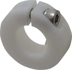 Climax Metal Products - 3/4" Bore, Plastic, One Piece One Piece Split Shaft Collar - 1-1/2" Outside Diam, 1/2" Wide - Exact Industrial Supply