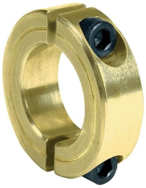 Climax Metal Products - 1-9/16" Bore, Steel, Two Piece Clamping Shaft Collar - 2-3/8" Outside Diam, 9/16" Wide - Exact Industrial Supply
