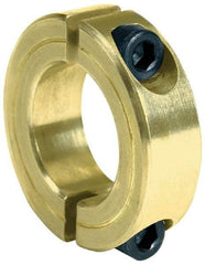 Climax Metal Products - 2-5/8" Bore, Steel, Two Piece Clamping Shaft Collar - 3-7/8" Outside Diam, 7/8" Wide - Exact Industrial Supply