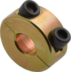 Climax Metal Products - 1/4" Bore, Steel, Two Piece Clamping Shaft Collar - 5/8" Outside Diam, 9/32" Wide - Exact Industrial Supply