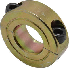 Climax Metal Products - 11/16" Bore, Steel, Two Piece Clamping Shaft Collar - 1-3/8" Outside Diam, 7/16" Wide - Exact Industrial Supply