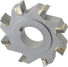 Made in USA - 3" Diam x 1/2" Width of Cut, 8 Teeth, Carbide Tipped Side Milling Cutter - Straight Teeth, Uncoated - Exact Industrial Supply