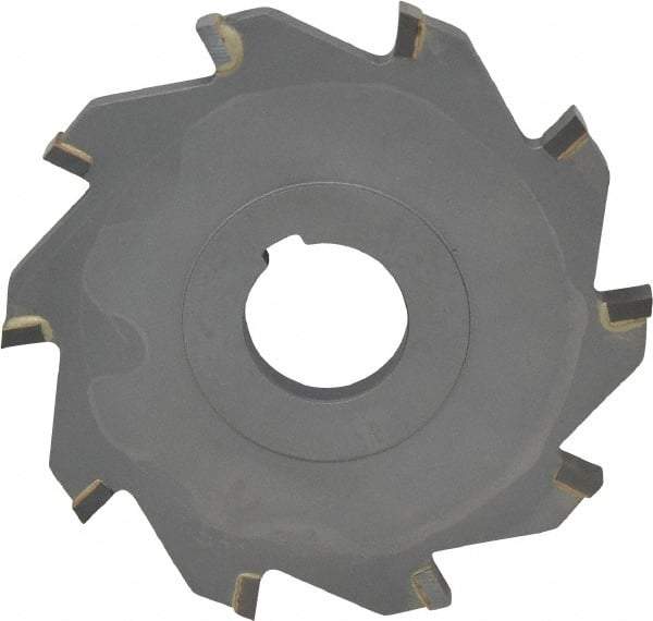 Made in USA - 4" Diam x 5/16" Width of Cut, 10 Teeth, Carbide Tipped Side Milling Cutter - Straight Teeth, Uncoated - Exact Industrial Supply