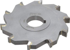 Made in USA - 4" Diam x 3/8" Width of Cut, 10 Teeth, Carbide Tipped Side Milling Cutter - Straight Teeth, Uncoated - Exact Industrial Supply