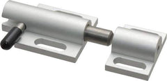 80/20 Inc. - 2" Long x 1-1/2" Wide x 13/16" High, Deadbolt Latch with Side Latch - Aluminum Body with Stainless Steel Bolt, Spring & Handle, with Clear Anodized Aluminum Finish - Exact Industrial Supply